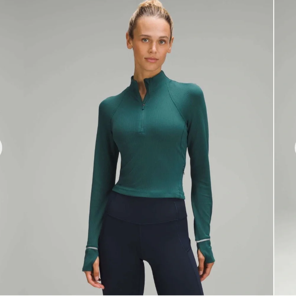 Lululemon Its Rulu Run Ribbed
Cropped Half Zip 🦋 - Picture 1 of 14